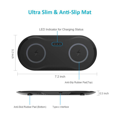 Wireless Charger Dual Mobile Phone Charger - Image 3