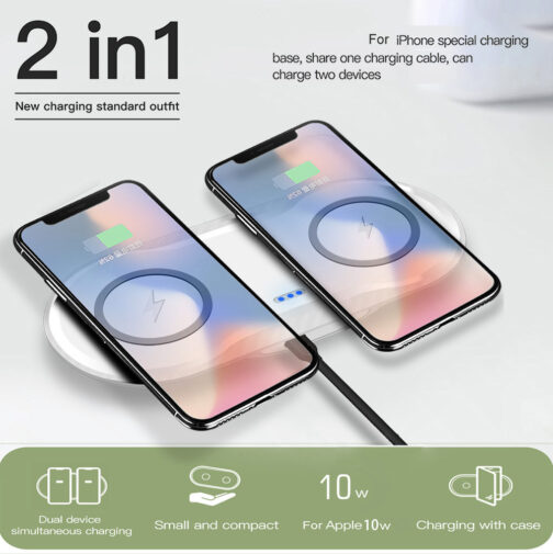 Wireless Charger Dual Mobile Phone Charger - Image 4